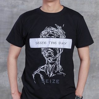 คอตต้อนคอกลมเสื้อยืดแฟชั่น☏เสื้อยืดแขนสั้นคอกลม UNISEX SEIZE mode of tokyo ST93 People ดำ/ขาว/ครีม cotton100%S-5XL