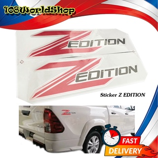 สติ๊กเกอร์ sticker Z - EDITION พื้นเทาบอล Z แดง (ตามรูป) สติ๊กเกอร์ ติด toyota hilux revo zedition เทาแดง 2ชิ้น toyota