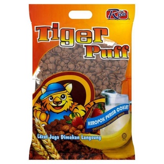 อาหารเช้า Tiger Puff Snacks Break Fast โกโก้ข้นช็อกโกแลตกินกับนมก็อร่อยมาก 27g มีฮาลาล