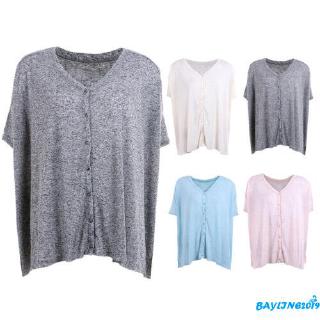 ay - women เสื้อลําลองคอวีสีพื้น