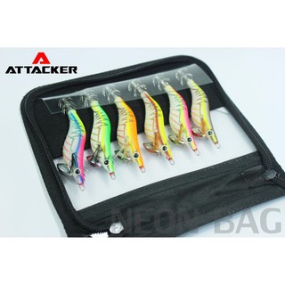 กระเป๋าใส่โยกุ้ง เหยื่อปลอมตกหมึก ATTACKER NEON BAG SIZE S 20x17cm