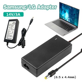 อแดปเตอร์โน๊ตบุ๊ค14V 3A 2.14A(6.5 x 4.4mm) สายชาร์จโน๊ตบุ๊ค สำหรับจอ Samsung/LG Adapter