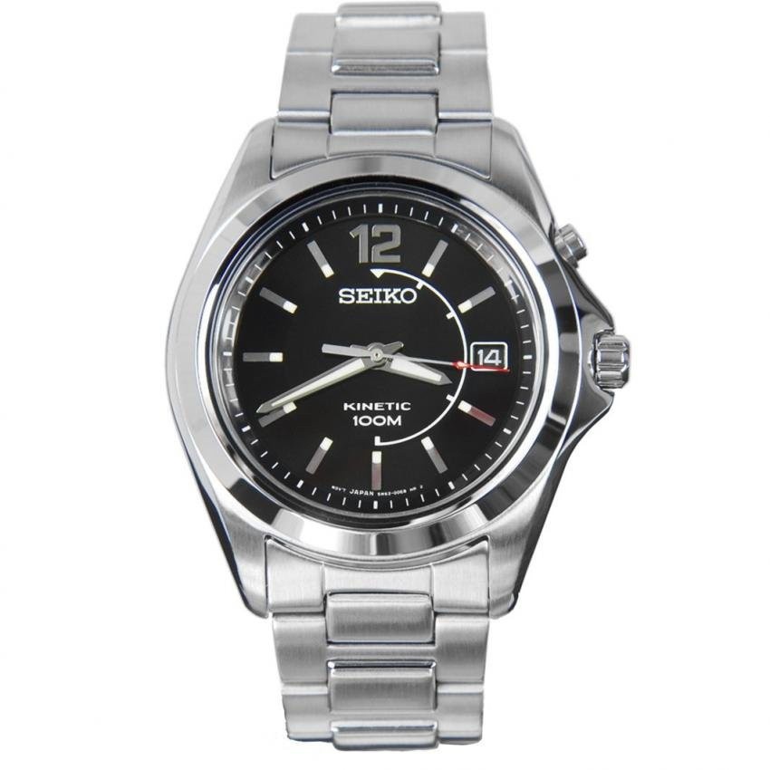 Seiko นาฬิกาข้อมือผู้ชาย Kinetic Watch SKA477-Black