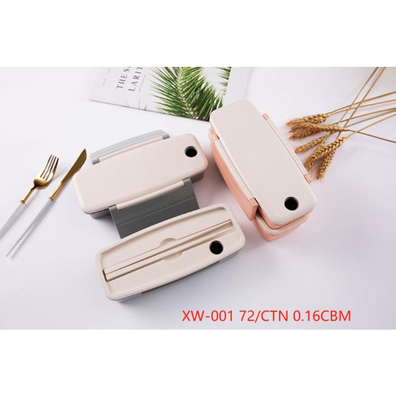 CHILDRENS LUNCH BOX BENTO BOX OMPRENG LUNCH BOX BENTO XW001 2 TIERS + CHOPSTICKS