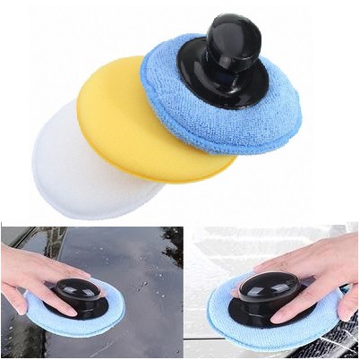 ฟองน้ำไมโครไฟเบอร์กลม 5" พร้อมแป้นจับ