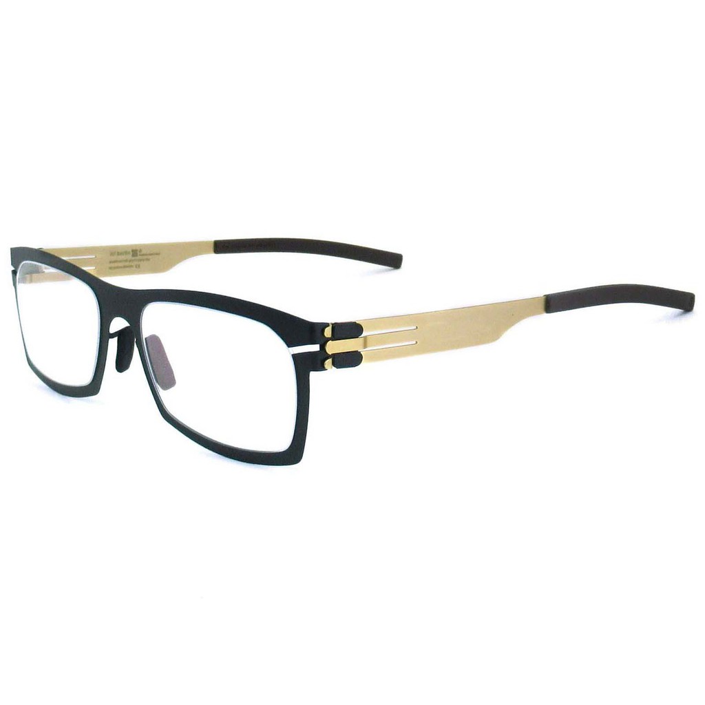 Fashion แว่นตา รุ่น IC BERLIN 003 C-4 สีดำขาทอง Urban กรอบแว่นตา ทรงสปอร์ต (สำหรับตัดเลนส์) ไม่ใช้น๊อต Eyeglass frame