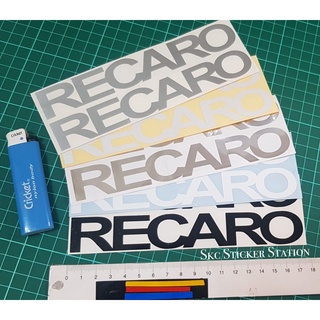 สติกเกอร์สะท้อนแสง recaro (1 ชุด = 2 ชิ้น) {สีขาว / เงิน / โครเมี่ยม / ดํา / ขาว}