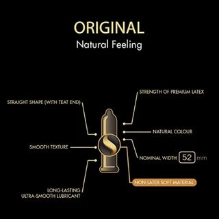 (1 แถม 1) LifeStyles Skyn Original ถุงยางอนามัยบางพิเศษ ผลิตจากยางสังเคราะห์ ขนาด 52มม บรรจุ1กล่อง (3 ชิ้น)