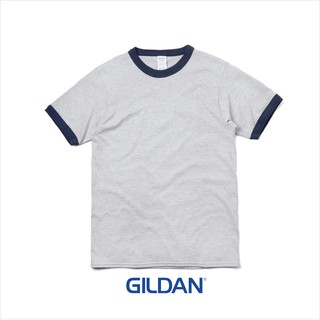 เสื้อกุ๊นแขน Gildan Ringer T-Shirt สีเทา-กรม