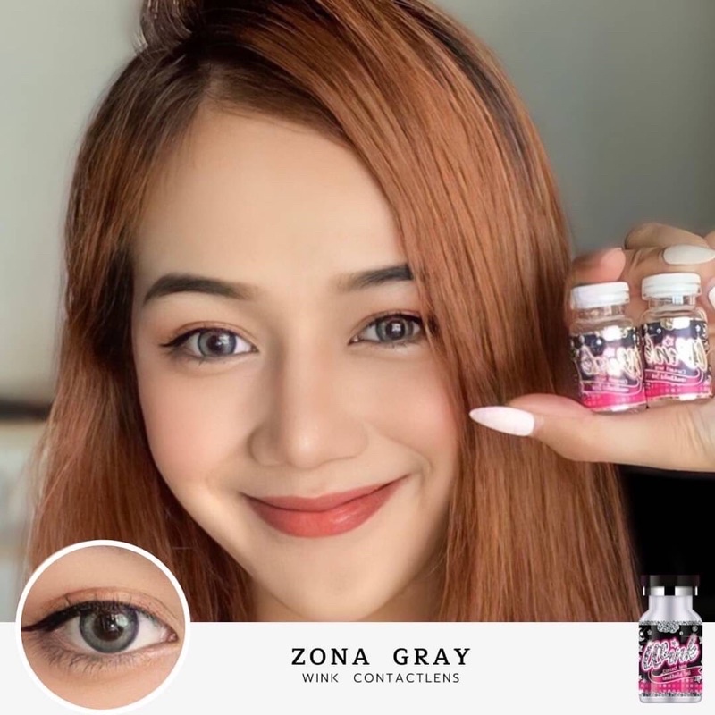 Wink zona gray คอนแทคเลนส์สายฝอ สีเทา