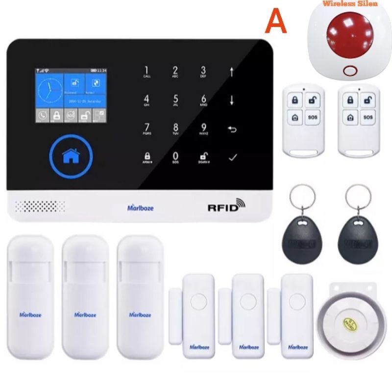 สัญญาณกันขโมยบ้าน ใช้งานง่าย มี WiFi GSM GPRS แจ้งเตือนผ่านแอพพลิเคชั่น  พร้อมส่ง พร้อมใช้งาน