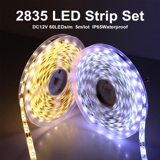 สายไฟ Led 300 ดวง 2835 12V 12V ยาว 5 ม. ยืดหยุ่น สีขาวอบอุ่น สําหรับตกแต่งคริสต์มาส