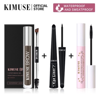 Kimuse Ottoo เจลเขียนคิ้ว + มาสคาร่า เพิ่มวอลลุ่ม + อายไลเนอร์เนื้อลิขวิด