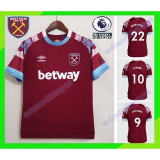 เสื้อกีฬาแขนสั้น ลายทีมชาติฟุตบอล West Ham United 2022 2023 ชุดเหย้า คุณภาพสูง สําหรับผู้ชาย และผู้ใหญ่