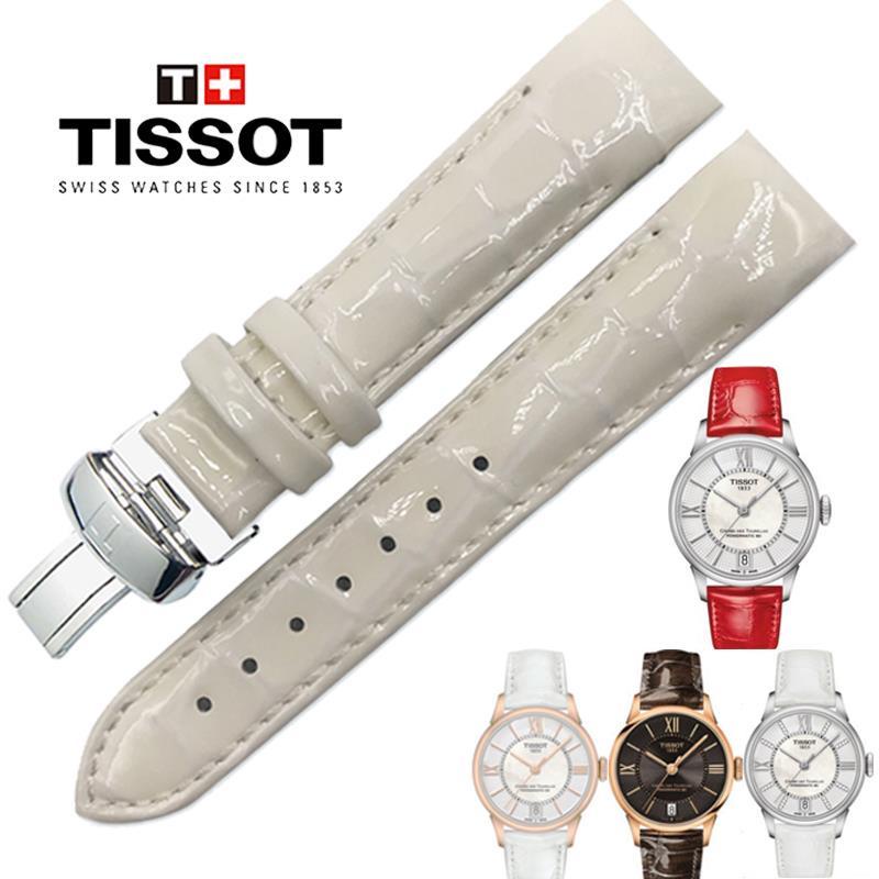 Tissot/tissot สายนาฬิกา Off-White 16mm Tissot T099 หญิง 1853 สายนาฬิกาหญิง Tissot Series T099207หนังแท ้