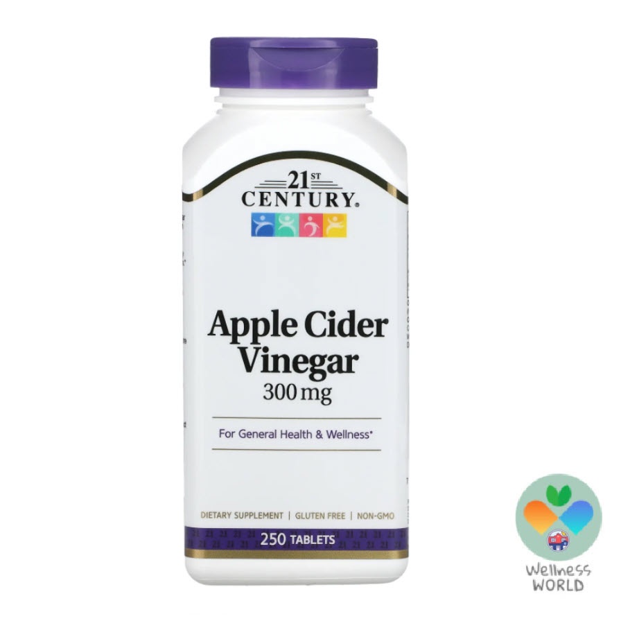 &lt; พร้อมส่ง &gt; 21st Century Apple Cider Vinegar, 300 mg, 250 เม็ด - แอปเปิ้ลไซเดอร์ เวนิกา