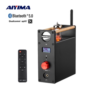 Aiyima T8 6N3 เครื่องขยายเสียงดิจิทัล Hi-Fi บลูทูธ 5.0 พร้อมรีโมตคอนโทรล สําหรับตัวรับสัญญาณเสียงไร้สาย PC-USB DAC APTX