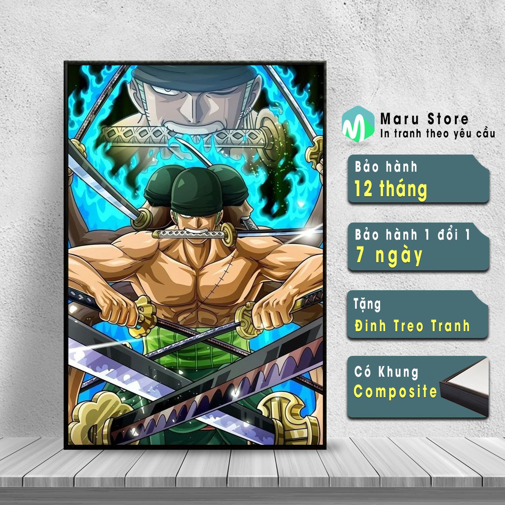 ภาพวาด One Piece Zoro ใช้สill Asura สุดสวย ใช้ตกแต่งห้องโชว์