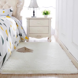 Carpet Rugs พรมปูพื้นห้อง พรมปูห้องนอน พรมปูห้องนอน พรมปูพื้นขนนุ่มกันลื่น พรมขนนุ่มทูโทน 60*120cm
