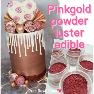 Food grade100% ผงสีชมพูพิ้งโกล สำหรับอาหาร ขนม เครื่องดื่ม เครื่องสำอางค์  (Pinkgold powder luster edible)