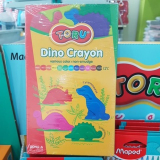 Toruสีเทียนสำหรับเด็ก สีเทียนรูปไดโนเสาร์12สี Dino Crayon