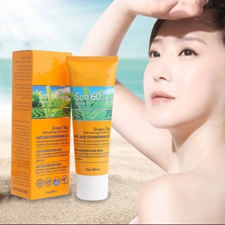 ครีมกันแดดทาหน้า ทาตัว SPF60+ สูตรชาเขียว Green Tea SPF60+ 80g.