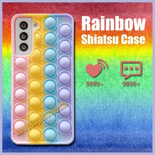 Rainbow Relieve Stress Toy Bubble Phone Case Soft TPU Shockproof Cover Samsung A52S A72 A52 A32 4G 5G A02 A02S A12 M12 A31 A50S A51 A71 4G 5G A50 A20 A30 S21 S20 ultra Plus FE A01 A11 A21 A10E A20E A70 A70S S9 S10 Plus Note 9 10 Plus