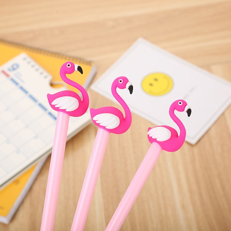 668หัวซิลิกาเจล Flamingo neutral Pen สัตว์เครื่องเขียนน่ารักปากกาน้ํา