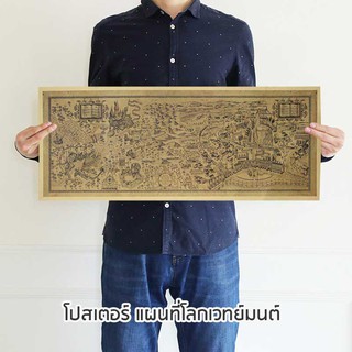 โปสเตอร์ แผนที่โลกเวทย์มนต์ ปราสาทฮอกวอตส์และพื้นที่ใกล้เคีย…