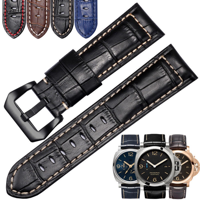 band สาย❅ใช้ได้กับสายนาฬิกาหนัง Panerai LUMINOR Lumino ลายจระเข้สายใหญ่ 22 ชาย 24 มม. 