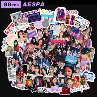 Aespa Series 01 สติ๊กเกอร์ Kpop Superstar Karina Ningning Giselle Diy สําหรับติดตกแต่งกระเป๋าเดินทางแล็ปท็อปสเก็ตบอร์ด 88ชิ้น/ชุด