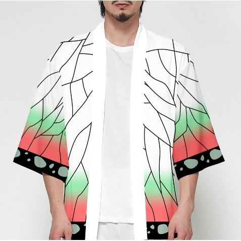 เสื้อคาร์ดิแกนกิโมโน คอสเพลย์ SHINOBU KOCHO KIMETSU NO YAIBA BLAJER BLAZER JAS HAORI สไตล์ญี่ปุ่น สํ