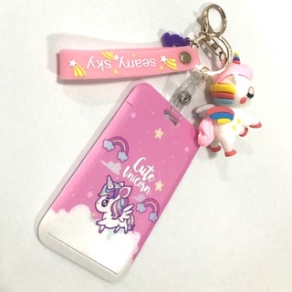 UNICORN P ที่ใส่บัตร ซองใส่บัตร ที่ใส่บัตร พวงกุญแจ ลาย UNICORN P สำหรับบัตร 5.5x8.5cm (body 7x11cm) มีตุ๊กตาเล็ก   PMYL