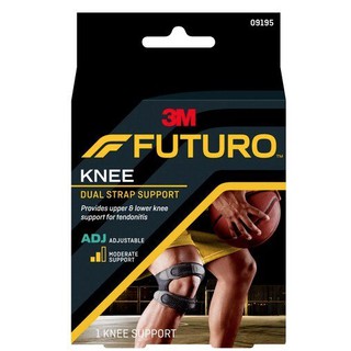 Futuro Dual Knee Strap Support 3M พยุงลูกสะบ้าเข่า แถบรัดคู่ ชนิดปรับกระชับได้ สีดำ