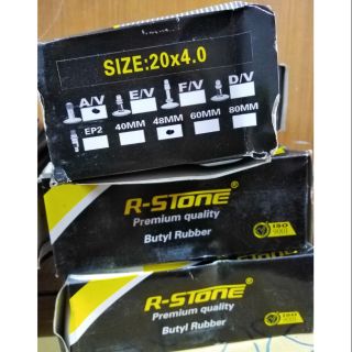 ยางใน​ขนาด​ 20x4.0​ R-Stone​ หัว​AV 48mm สำหรับรถล้อโต