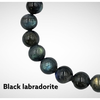 labradorite  10 MM * AAA ลาบราโดไรท์ สีดำ 10 มม. * AAA