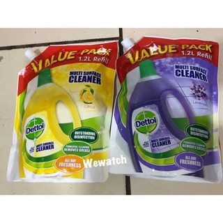 Dettol multi surface cleaner น้ำยาถูพื้นฆ่าเชื้อโรค แบบถุง มีฝาเปิด 1.2 ลิตร