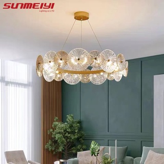 Sunmeiyi โคมไฟระย้า LED คริสตัล หรูหรา สไตล์นอร์ดิก สําหรับตกแต่งห้องนอน ห้องนั่งเล่น