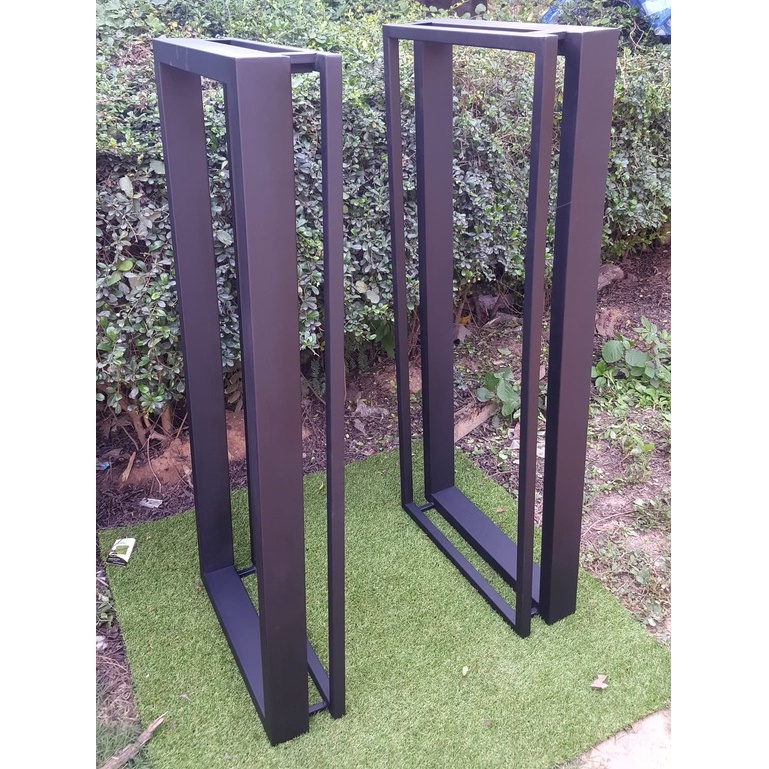 Pradoo'Siam ขาโต๊ะเหล็กทรงสูง 1คู่ ทรงสี่เหลี่ยมแฝด  ก40xส100ซม สีดำด้าน ทำจากเหล็กกัลวาไนท์ แข็งแรง