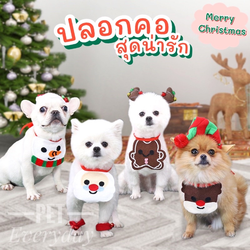 ปลอกคอ christmas ปลอกคอสัตว์เลี้ยง ตามเทศกาล น่ารักสดใส