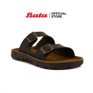 Bata MEN'S Sandal รองเท้าแตะชายแบบสวม สีน้ำตาล รหัส 8644054