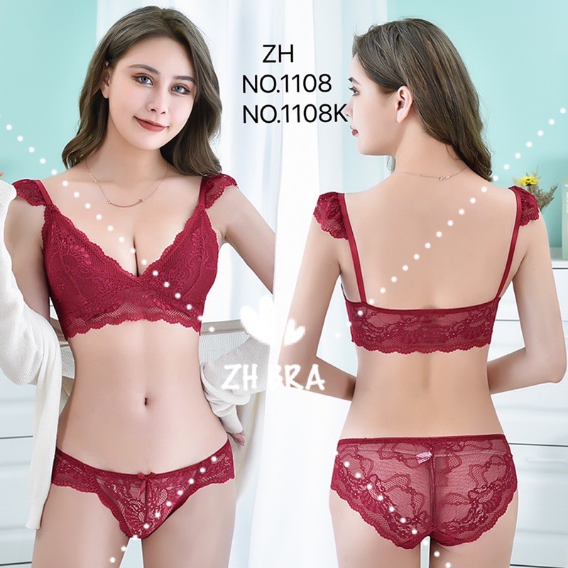 เซตชุดชั้นในลูกไม้🆕บราลูกไม้ กางเกงชั้นในลูกไม้ZH.1108&1108K