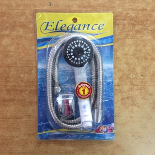 ฝักบัวอาบน้ำ Elegance จัสมิน A-26B พร้อมขาฝักบัว พร้อมสายฝักบัวแบบสแตนเลส ผลิตจากวัสดุ ABS ทนแรงดันน้ำได้สูง สีขาว