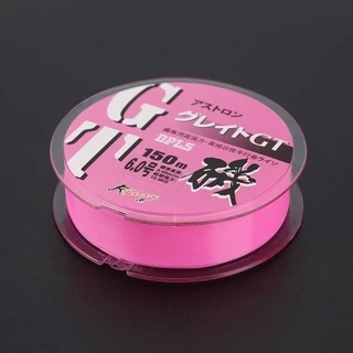สายเอ็นตกกุ้งตกปลา Rock Fishing Line สีชมพูสดใส ยาว 150 เมตร มีหลายขนาดให้เลือก