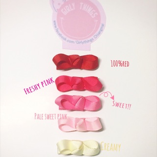 Baby hairclip set in fade red