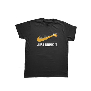 เสื้อยืด พิมพ์ลาย Just Drink It Beer สไตล์ตะวันตก คุณภาพดี สําหรับผู้ชายS-5XL