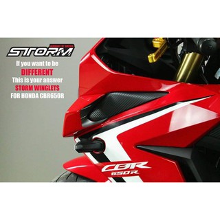 STORM Winglets วิงเล็ต ปีกใต้ไฟหน้าแต่ง HONDA CBR650R วัสดุทำจากคาบอน Carbon Edition รูปแบบ MotoGP ปีกแต่งไฟหน้า