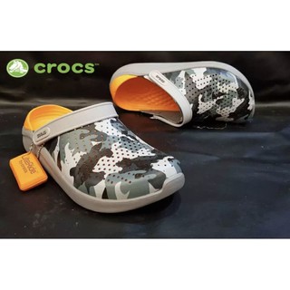 Crocs LiteRide Clog ✨(สีใหม่ เทาลาย/ส้ม ขายดี)✨สีใหม่พร้อมส่ง!! รองเท้าแตะ รองเท้ารัดส้น ชาย หญิง รองเท้าทรงหัวโต