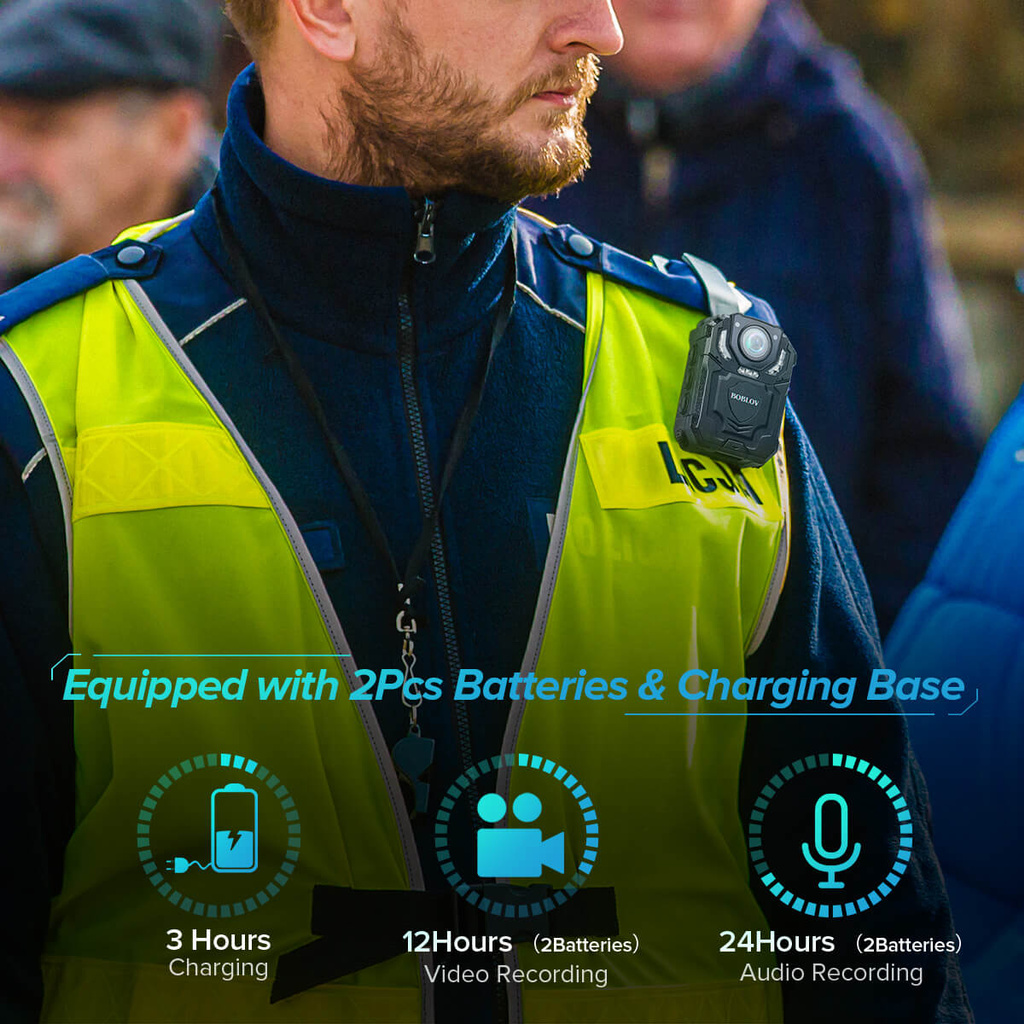 Boblov T5 1296P Body Camera Night Vision และเสียงบันทึกสวมใส่กล้องตํารวจสําหรับการจัดการกฎหมาย, Night Vision, Loop Recording, พร้อมของขวัญ