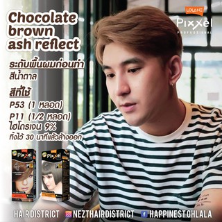 โลแลนพิกเซล เซตสีผม (P53 / P11 ) (แพค 2 กล่อง ) โทนสี CHOCOLATE BROW ASH REFLECT